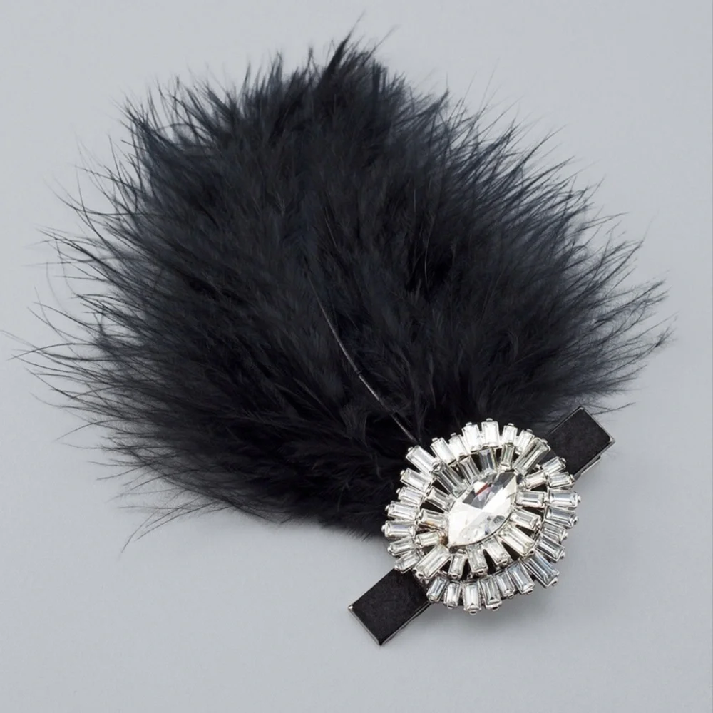 WHBM JEWELED FEATHER HAIR CLIP